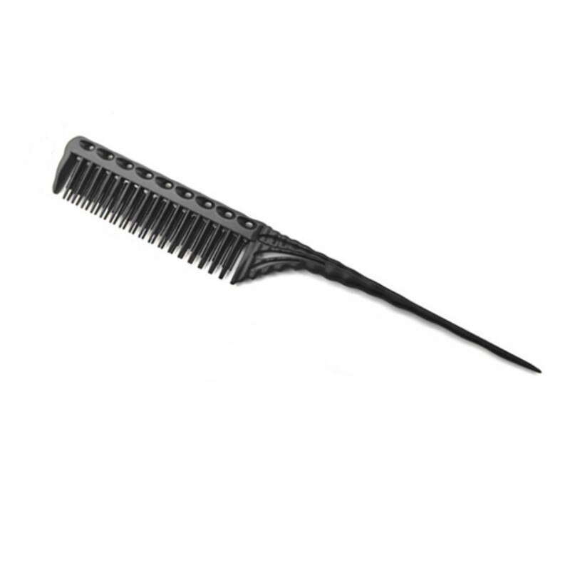 3-Row Teeth Teasing Comb Detangling Brush Rat Tail Comb Adding Volume Back Coming Hairdressing Combs: Black