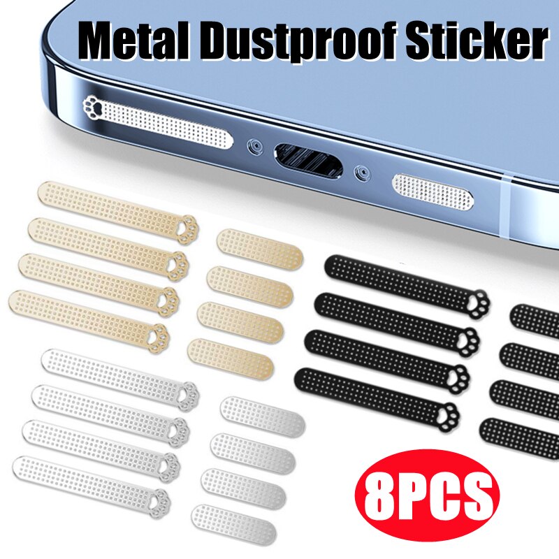 Funda de Metal con forma de Pata de Gato para iPhone, malla antipolvo, Red a prueba de polvo, para modelos 12, 13Pro Max, 13MinI y 12Mini