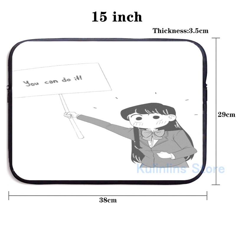 Lustiger grafikdruck: komi-san, du schaffst das! usb-lade-rucksack, herren-schulrucksack, damen-reiserucksack, laptoptasche: Laptoptasche 15 in