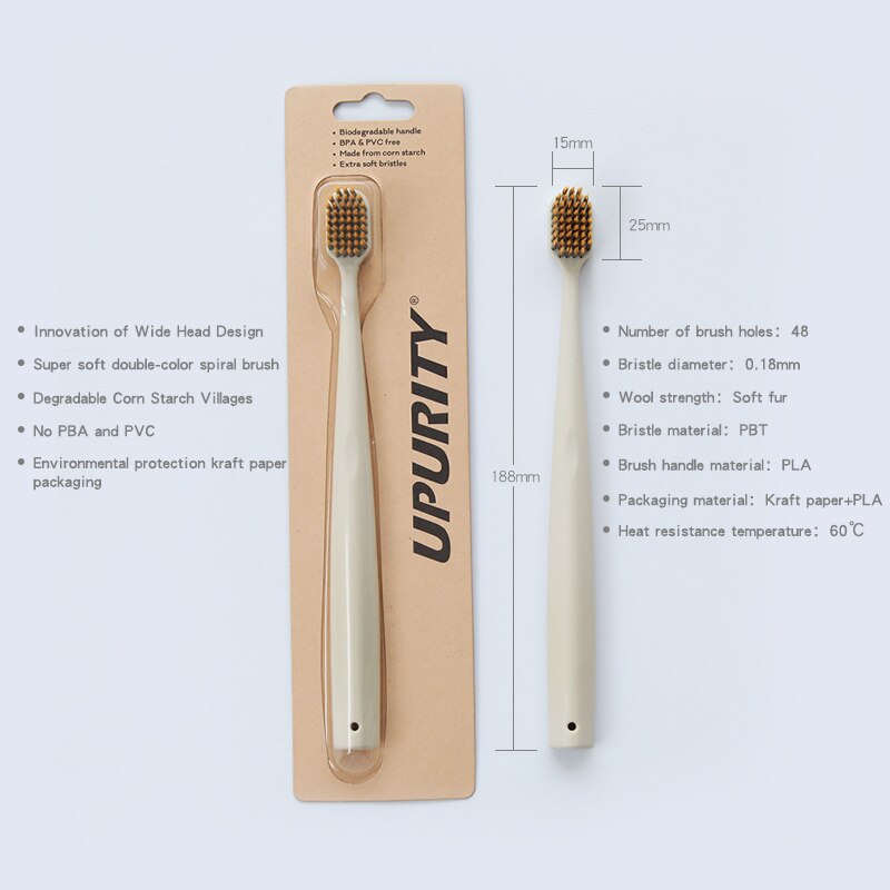 Yunli-brosse à dents en spirale, brosse à tête large super douce, poignée verte, brosse à 4 couleurs pour les adultes
