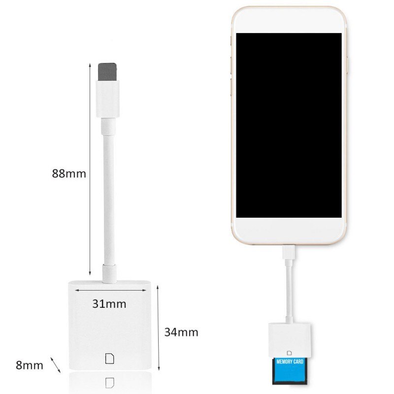 Adaptador compatível do relâmpago do cabo de dados do leitor de cartão do jogo otg da câmera digital para o iphone ipad mini ar ios11.4 iphone x cartão sim