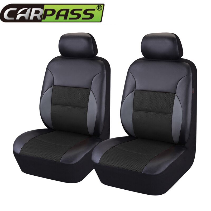 Auto-Pass Pvc Lederen Auto Bekleding Universele Bekleding Interieur Accessoires Auto-Styling Automobiles Stoelhoezen: Front 2 Black
