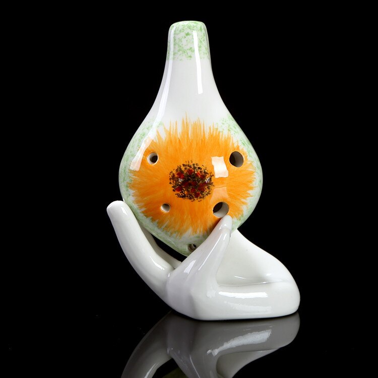 6 otworów Ocarina alt C tonu porcelany flet instrument muzyczny ręcznie malowane wzór ornament dekoracji prezent