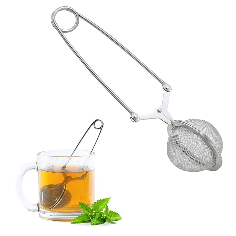 Mesh Snap Ball Tea Infuser Herbal Spice Tea Infusers Filters Diffuser Scented Tea Strainer Stainless Steel Spring-action Handle