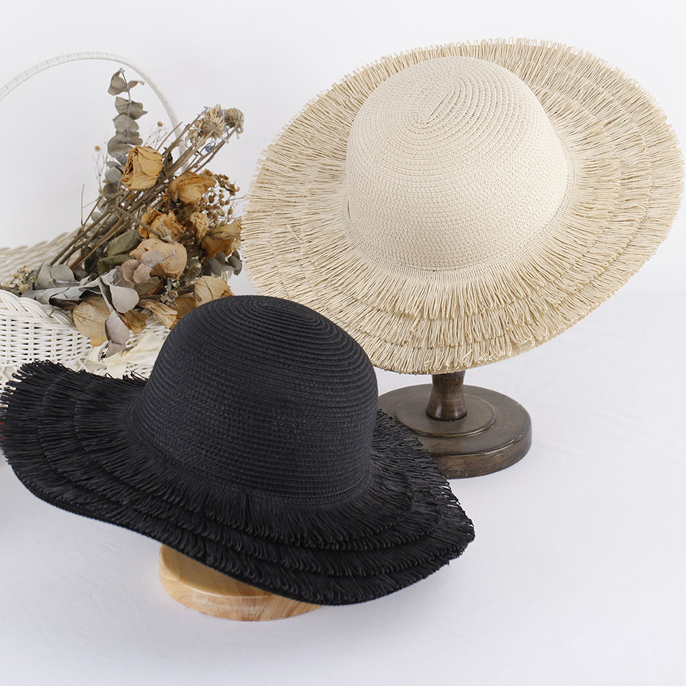 2023 Hoeden Voor Dames Brede Golfmuts Strohoed Dameshoeden Voor De Zon Dameshoed Zomerhoedje Kwastje Hoedtas Pak Zonneklep
