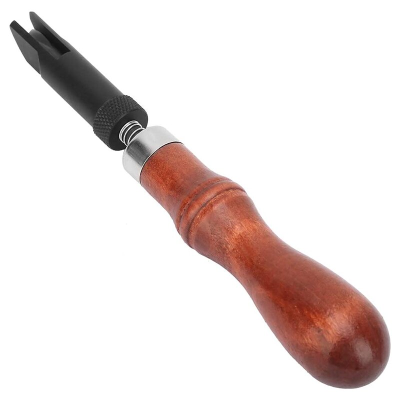 Leather Craft Groover Tool Wood Handle Durable V Type Push Grooving Device Adjustable Handle Groover Craft Gouge Tools