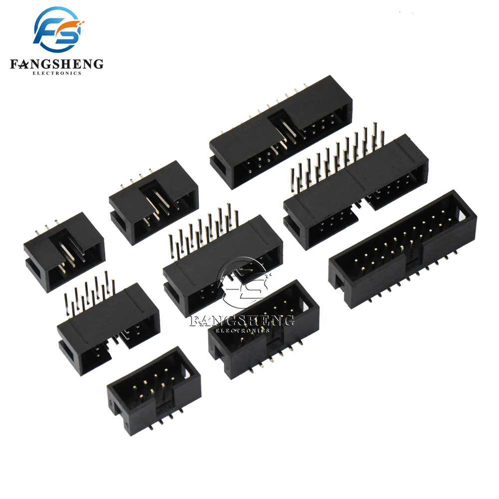 10Pcs DIP/SMT 6/10/26/34/40Pin 1.27mm Pitch Male Socket Straight Idc Box Headers Pcb Connector Double Row 10p/20p/50p Dc3 Header