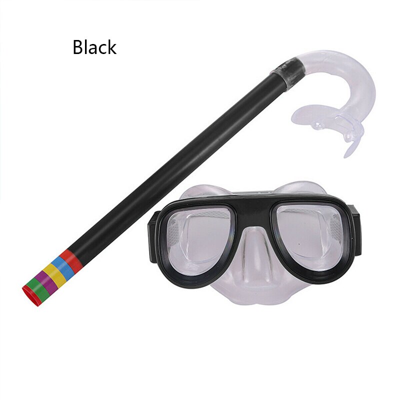 Kinderen Veilig Snorkelen Duikbril + Snorkel Set Pvc 5 Kleuren Scuba Zwemmen Set Water Sport Voor Kid 3-8 Jaar Oud: Black