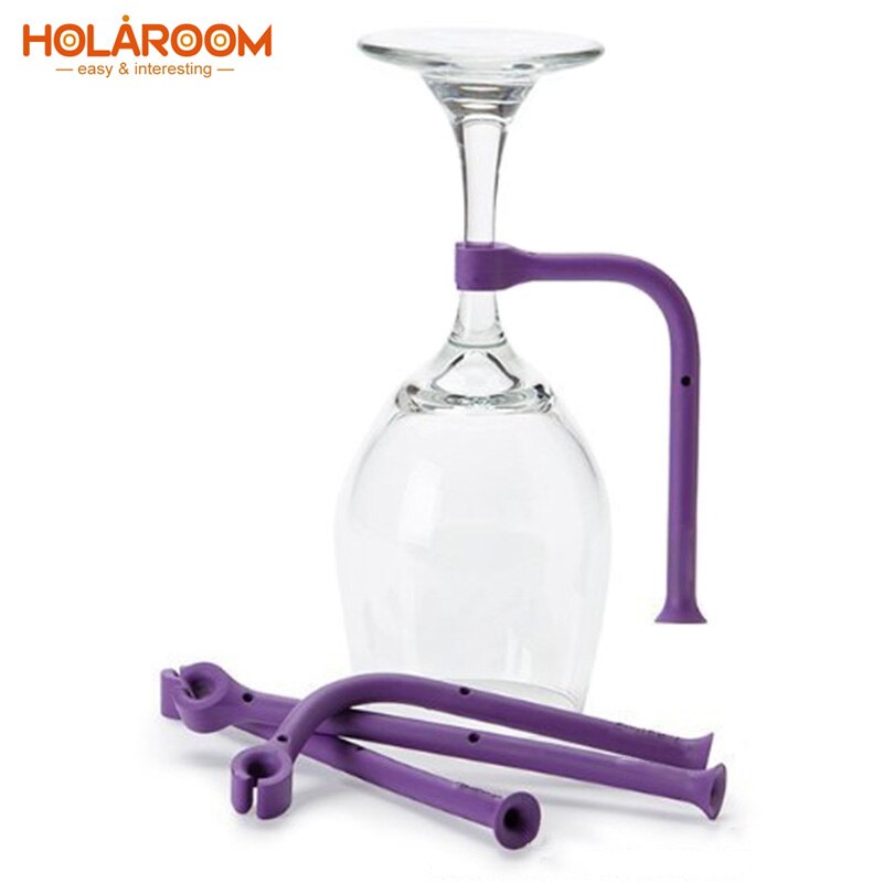 Holaroom 4 stuks glazen beschermer flexibele vaatwasser bekerhouder siliconen glasbeugel wijnglas hangend keukengereedschap