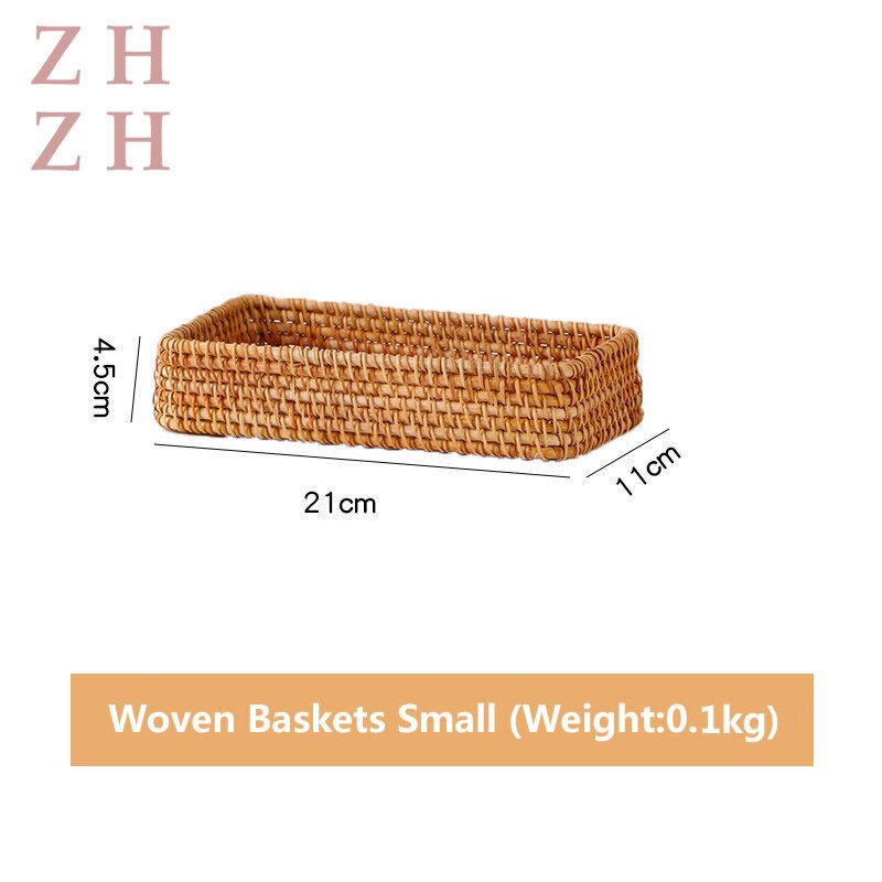 Hand-Geweven Opslag Mand Rotan Opbergvak Rieten Manden Brood Fruit Ontbijt Display Box Ambachten Home Decoratie: S