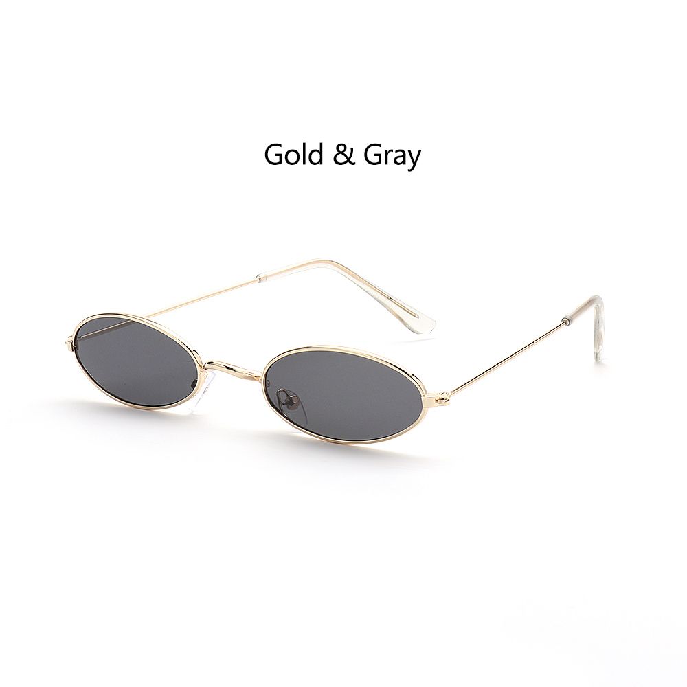 Gafas de sol ovaladas con montura pequeña para hombre y mujer, lentes clásicas de estilo Retro, de Color metálico, a la: Morado