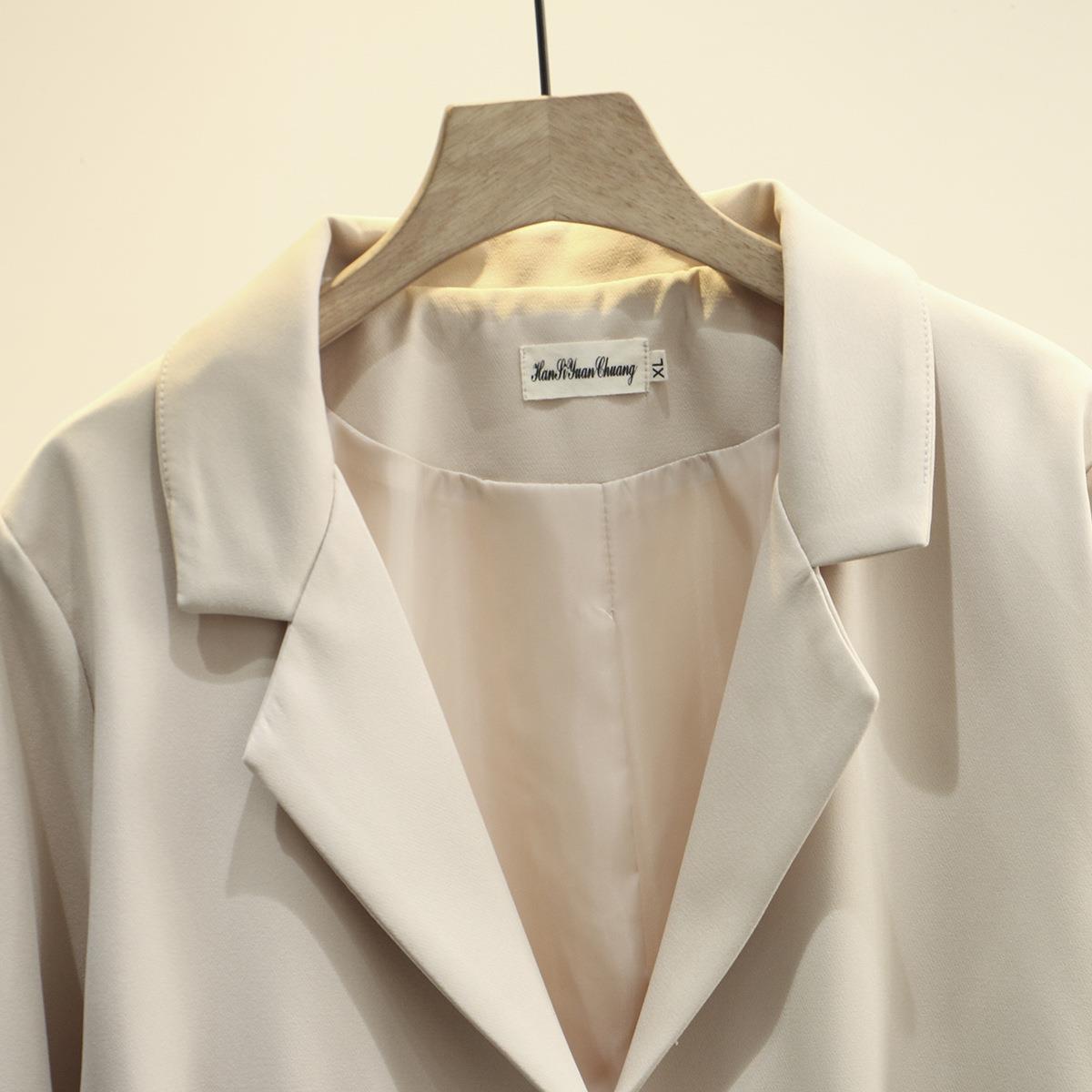 Women Clothing Blazer Plus Size Autumn Loose Western Style Drawstring Waist Tailored Suit Jacket