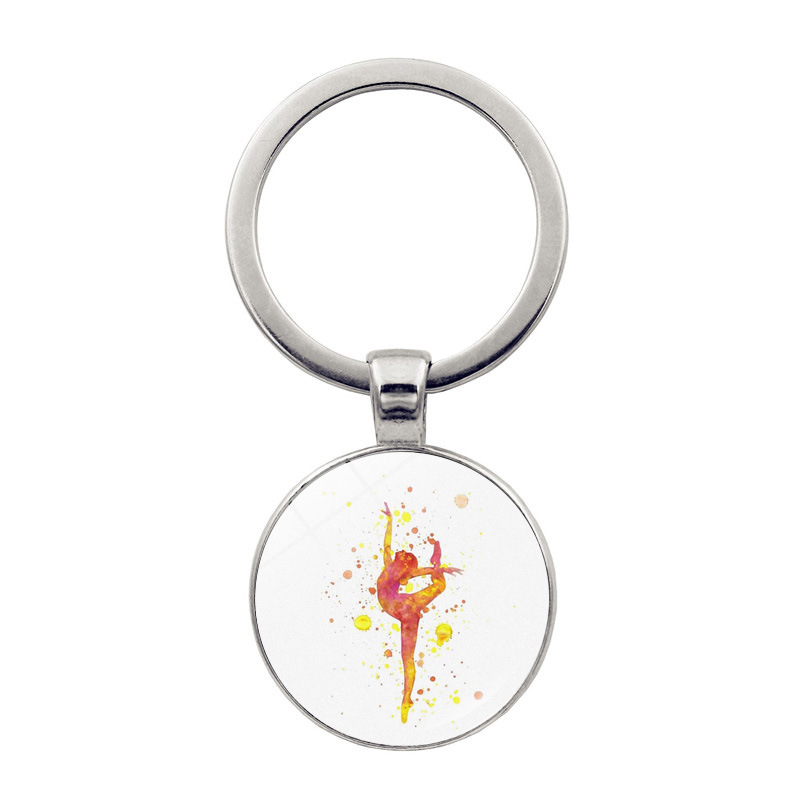 Regalo di gioielli con ciondolo portachiavi per ginnastica ritmica: nero