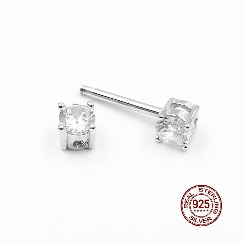 HelloLook – bague de langue en Zircon, clous à lèvres en argent Sterling 925, Piercing d&#39;oreille, Cartilage, bijoux pour le corps