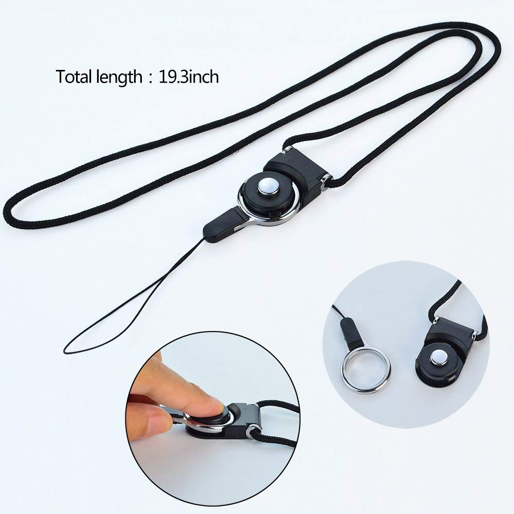 Ascromy Detachable Long Neck Straps Band Lanyard for iPhone X XS Xiaomi Redmi Note 5 Cell Phone Camera Key ID Card Badge Holder