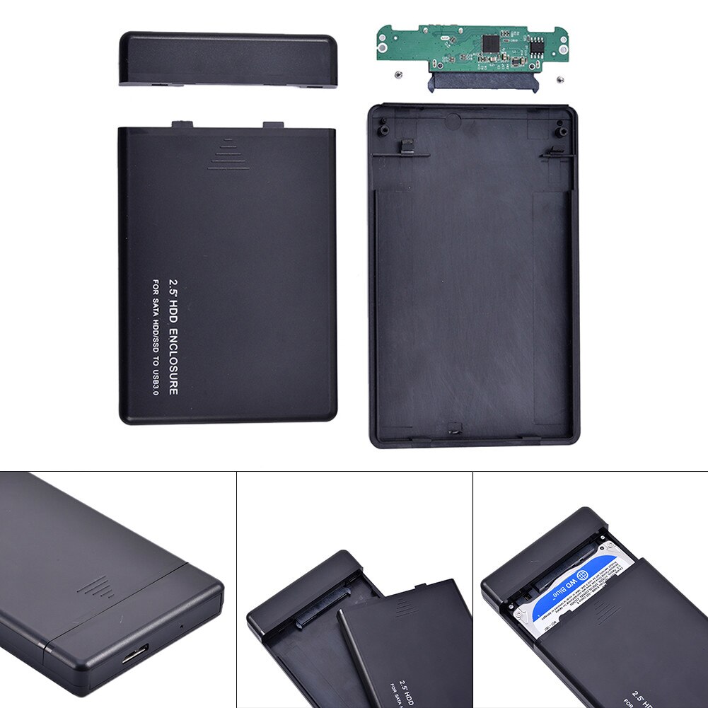 2.5 tommer sata til usb hdd ssd harddisk kabinet kabinet sata usb 3.0 usb 2.0 bærbar ssd disk boks 5 gbps ekstern harddisk kabinet