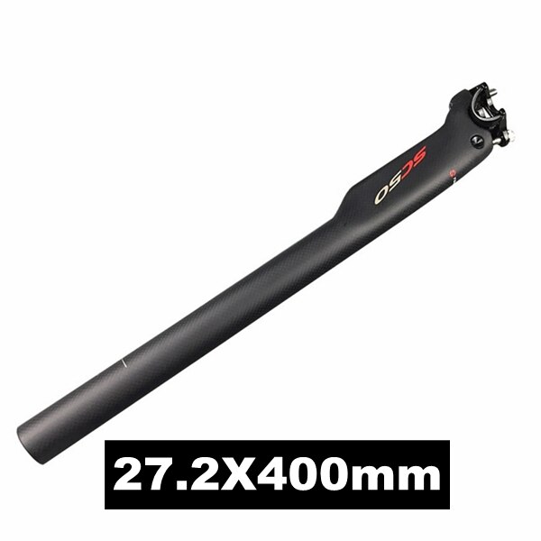 TOSEEK SC50 Carbon Seatpost Bike Seat Post Bicycle Seat Tube 27.2/31.6*350/400 mm For MTB / Road Cycling Parts: 27.2x400mm