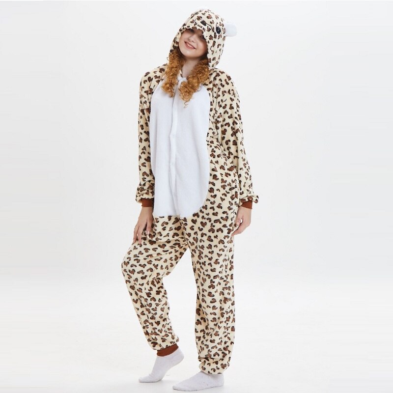 Kigurumi leopard bear hood onesie Mannen vrouwen k... – Grandado