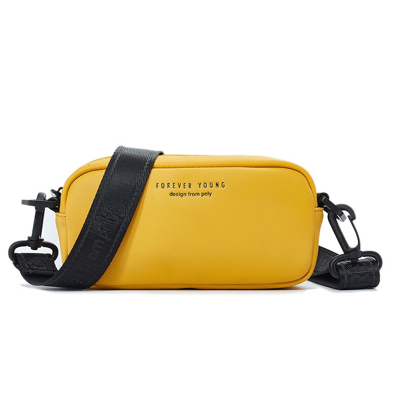 Small Women Shoulder Bag Multi-functional Chest Bag Pack Female Leather Clutch Purse Lady Crossbody Soft Messenger Bag: YELLOW