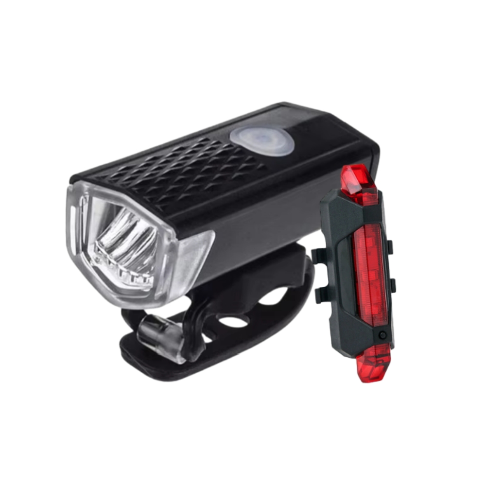 Faro delantero LED para bicicleta de montaña, linterna de advertencia, recargable vía USB, a prueba de lluvia, 1/2 piezas: Azul marino