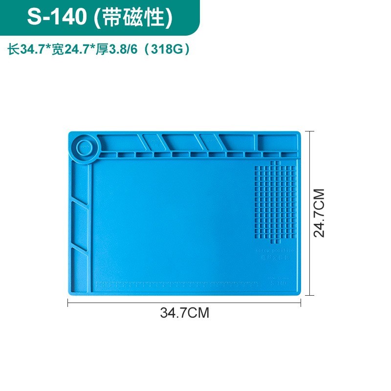 Antistatic ESD Soldering Mat For Bga Rework Station Large Ipad Repair Heat Insulation Mat Pad Small Silicon Mat Thick Soldering: Blue