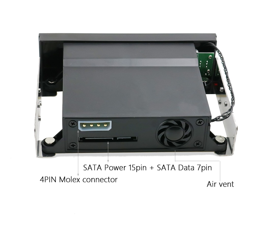 Internal Single Bay Mobile Rack Enclosure With LED Indicator Light Support -swap For 2.5 3.5 Inch SATA HDD SSD Fit PC