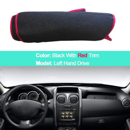 Couverture de tableau de bord de voiture, tapis, pour Dacia Duster , LHD, protection solaire: Rouge