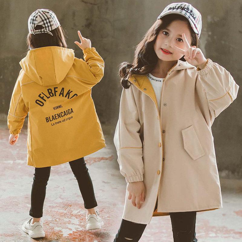 Kinderen meisjes trenchcoat hoodies jas 4 6 8 10 12 13 jaar tienermeisjes kleding dubbelzijdige jas herfst bovenkleding kinderen