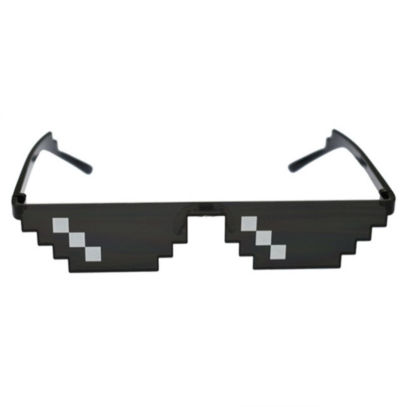 Lunettes de soleil en mosaïque pour hommes et femmes, 8 Bit, style Thug Life, pixelisées, de , de fête, accessoires Photo, , jouet: Black / 1