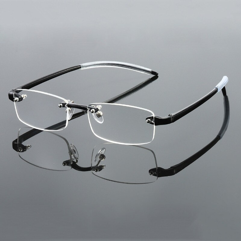 Elbru optical  +1.0+1.5+2.0+2.5+3.0 heren dames randloze leesbril trimmen presbyopie brillen voor dames brillen: +300 / Zwart