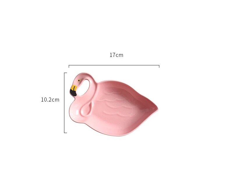 Platos nuevos de flamencos, Rosa 3D plato de cerámica, platos de frutas secas para aperitivos, Bol para postre de frutas, juego de porcelana: S
