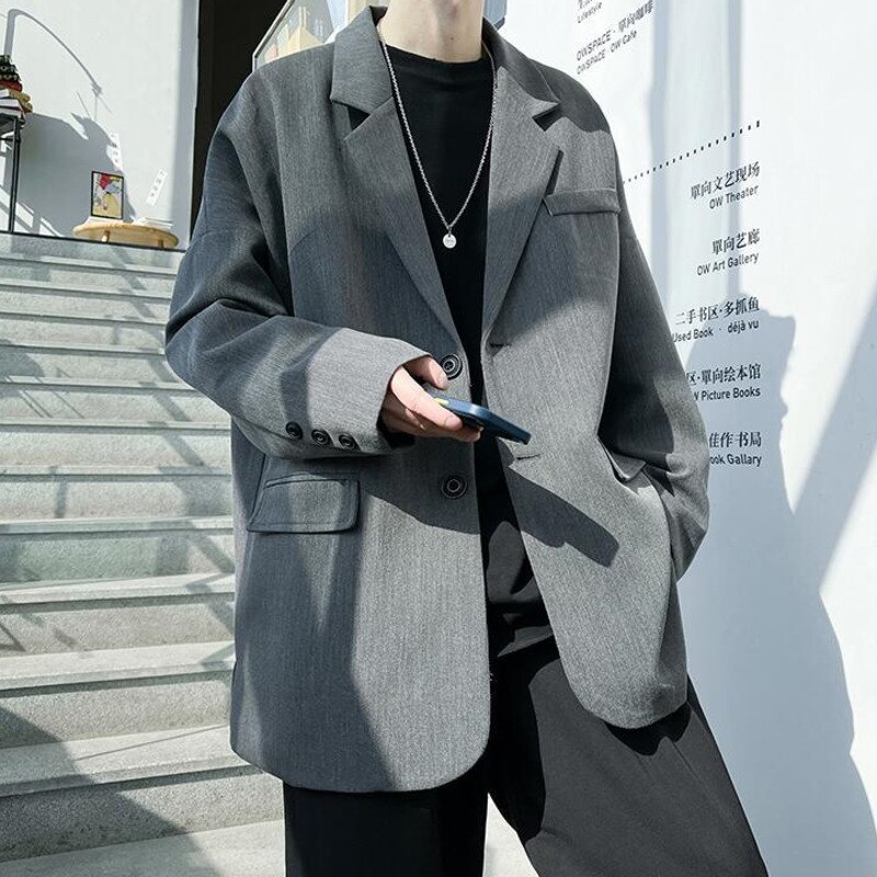 Trajes formales de primavera y verano para hombre, traje informal holgado de negocios, chaqueta, ropa de calle Harajuku, traje Social, coreana