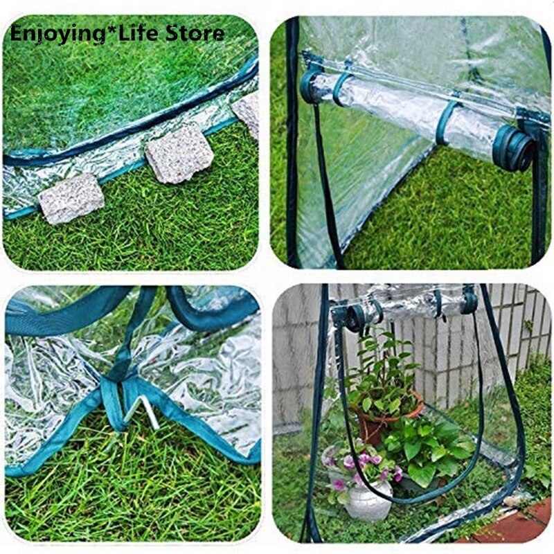 Mini pop-up kas tuinieren bloempot afdektent transparant pvc warme kamer achtertuin bloemenschuilplaats klein binnen buiten