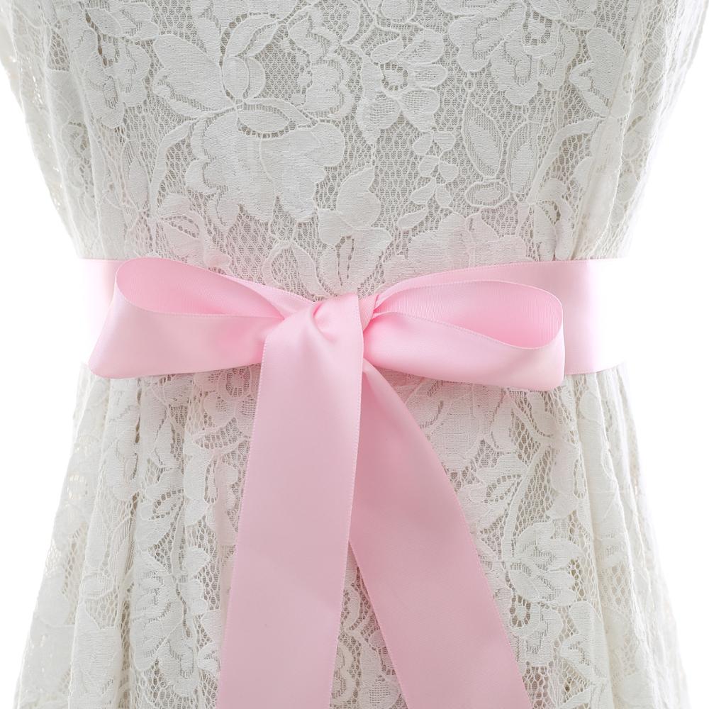 Diamantes de imitación boda Vestido con cinturón Ceñidor hecho a mano perla cinturón de novia con cinta de satén accesorios de boda baratos: Rosa
