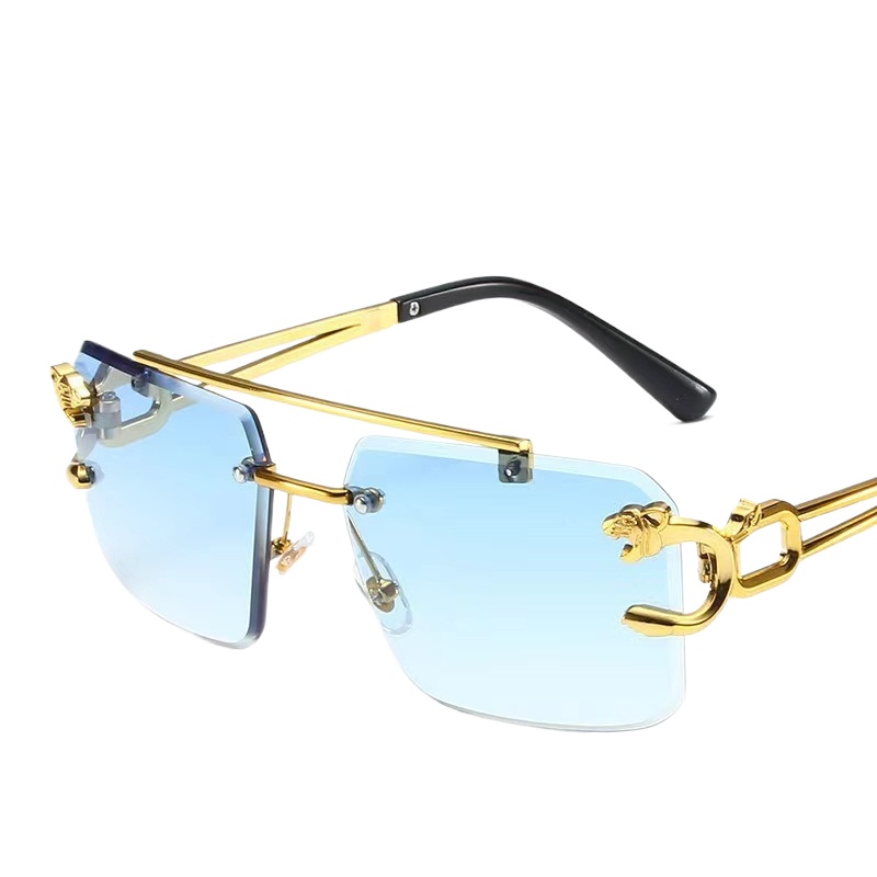 Sunglasses Men Rimless Sun Glasses Shades Lens Ladies Frameless Eyeglasses: Burgundy