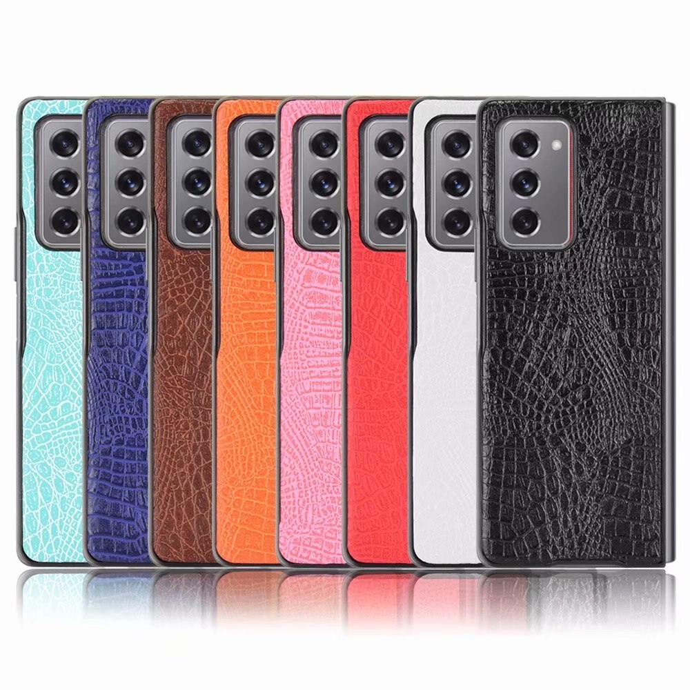 Para samsung galaxy z fold2 caso crocodilo padrão duro capa para samsung galaxy z fold 2 5g capa à prova de choque coques