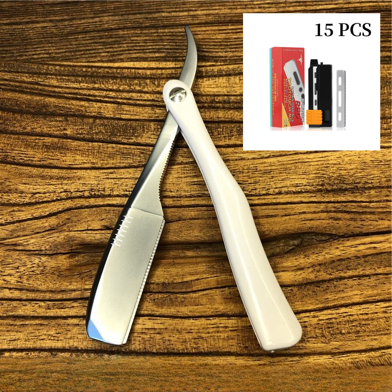 Japanese Feather Razor Manual Folding Secure Shaver Men's Hair Beard Trimmer Barber Shop Hairdressing Shaving Blade Holder Y0705: SKY BLUE