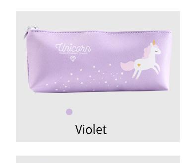Unicorn Pencil Case School Supplies Stationery Pencil Box Pencilcase Office School Tools Pencil Cases Tools: Violet