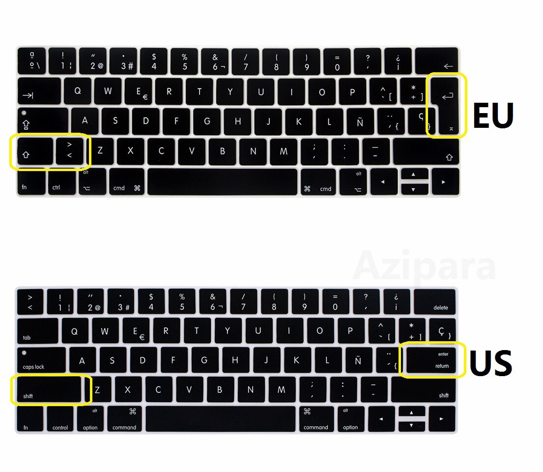 Eu Layout Spaans Cover Voor Macbook Pro 13 15 Touch Bar Eu Spaans Toetsenbord Cover A1706 A1989 a1707 A1990 Huid