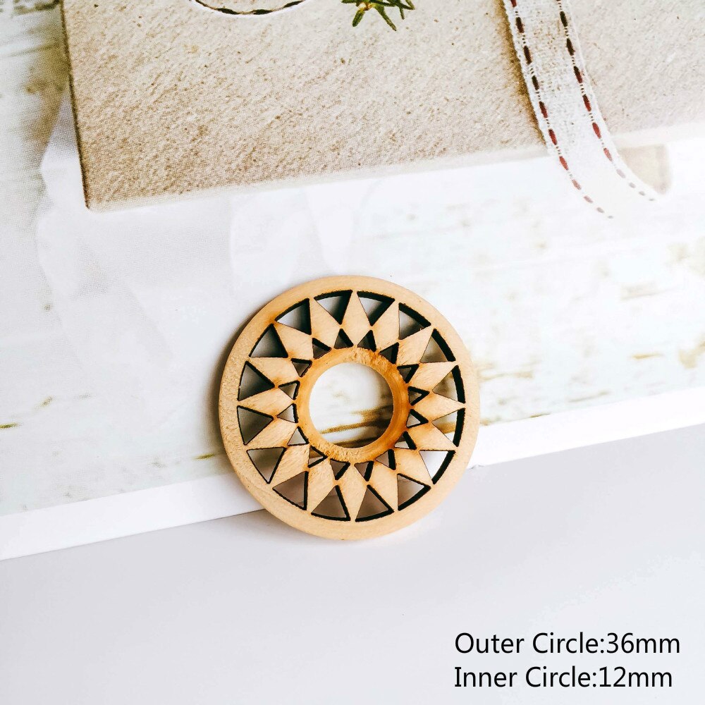 ZEROUP Wooden Round Eardrop white bronze Color Pendant earring Accessories Necklace Charms Jewelry Finding Diy Material 8pcs: 2
