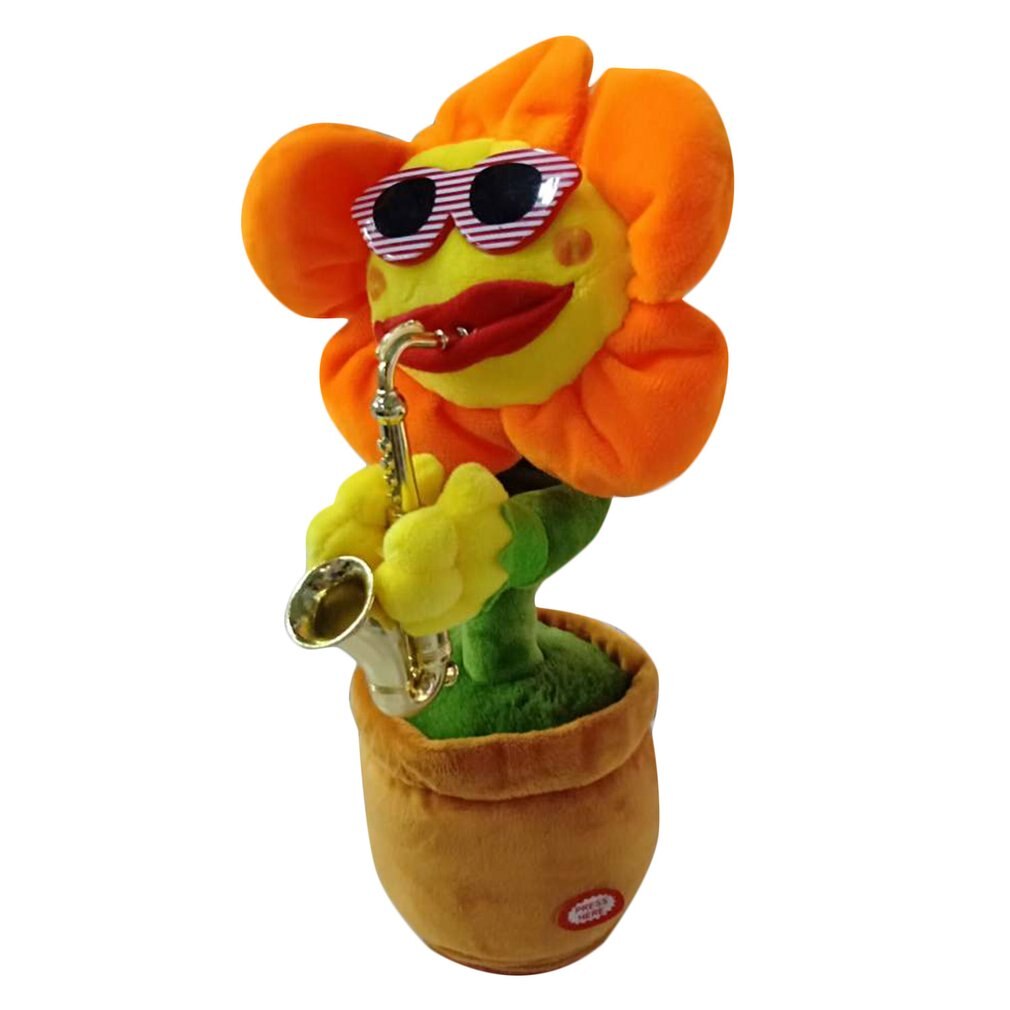 Singendes, tanzendes saxophon-sonnenblumen-spielzeug mit usb-ladefunktion