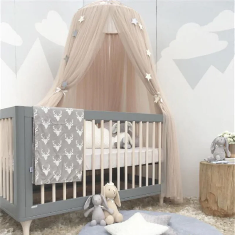 Rede mosquiteira infantil premium, princesa nórdica, coroa, cúpula, tenda de cama de malha de 7 camadas, decoração de quarto de criança, berço de menina, dossel, camas infantis
