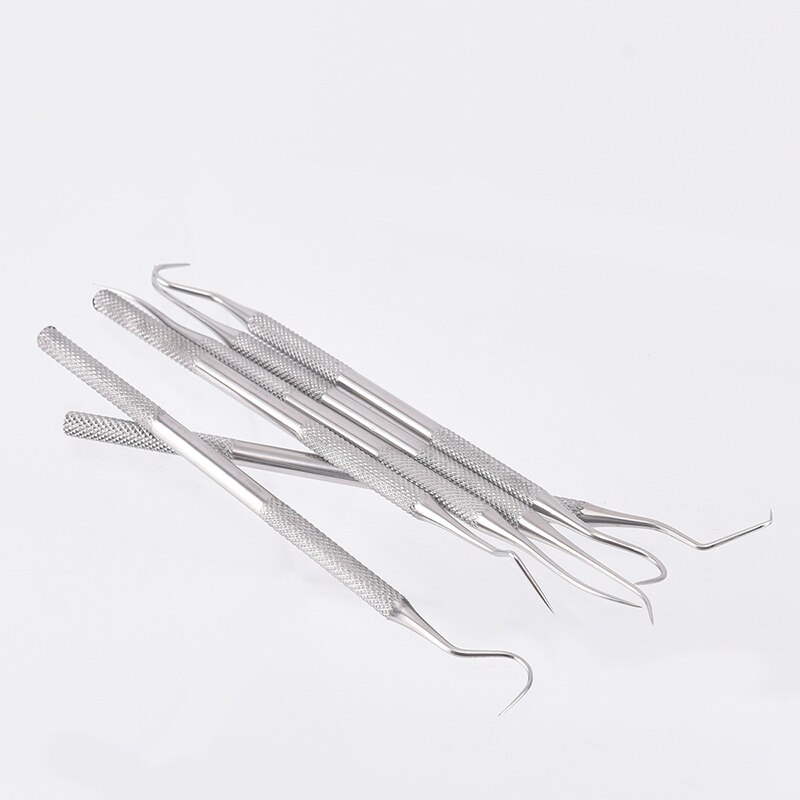 Firedelt sett seksdelt sett til alternativer tannmaterialer tanninstrumenter periodontalt instrument curette sonde