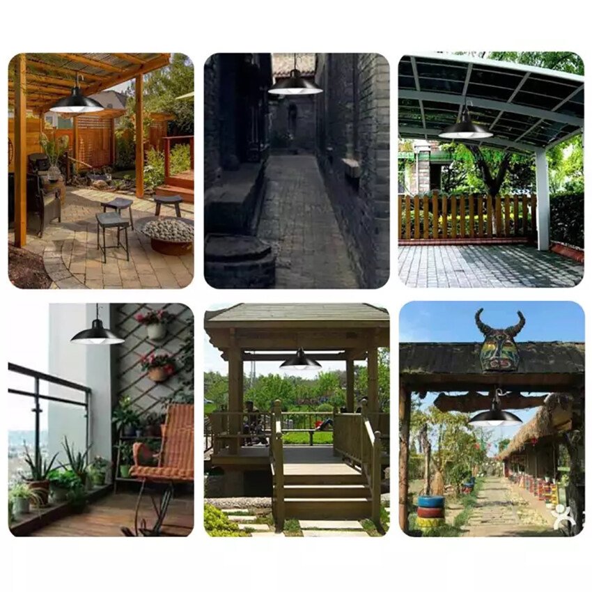 Solar Pendant Light Outdoor Indoor with Remote Control 3M Cable For Camping Garden Hanging Lights Waterproof Solar Shed Lights