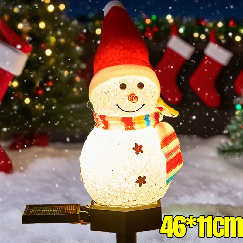 Christmas Pathway Lights Solar Powered LED Snowman Lamps Outdoor Ground Stake Light For Garden Patio Pathway Yard Decorations: moon blue / 51-60W