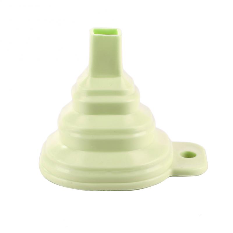 Mini Opvouwbare Trechter Silicone Inklapbare Trechter Opvouwbare Draagbare Trechters Kan Worden Opgehangen Huishoudelijke Vloeibare Doseren Keuken Gereedschap: green