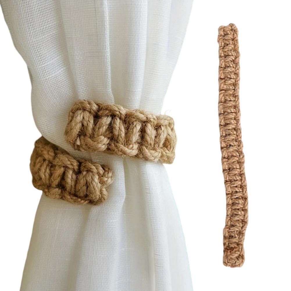 Gordijnbanden Vintage Stijl Decoratieve Jute Gevlochten Gordijn Holdback Touw Klassieke Stijl Katoen Linnen Gordijn Tiebacks Home Decor