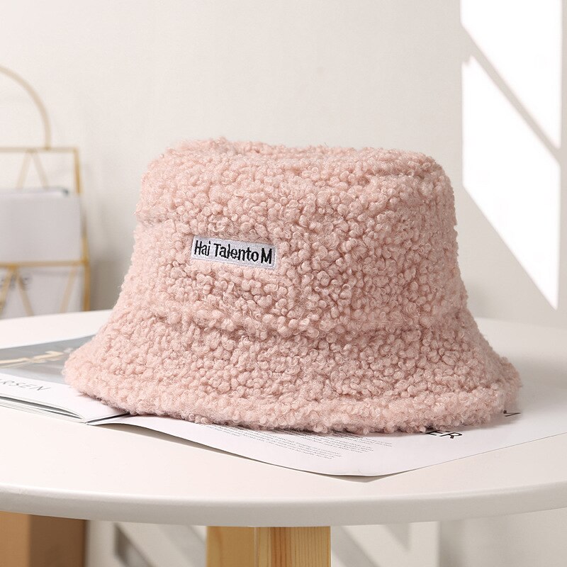 Winter Vrouwen Hoeden Teddy Fluwelen Warm Oor Protector Visser Hoed Accessoires Vintage Lam Fluwelen Cap Mooie Pluche Emmer Hoed CL99: 7