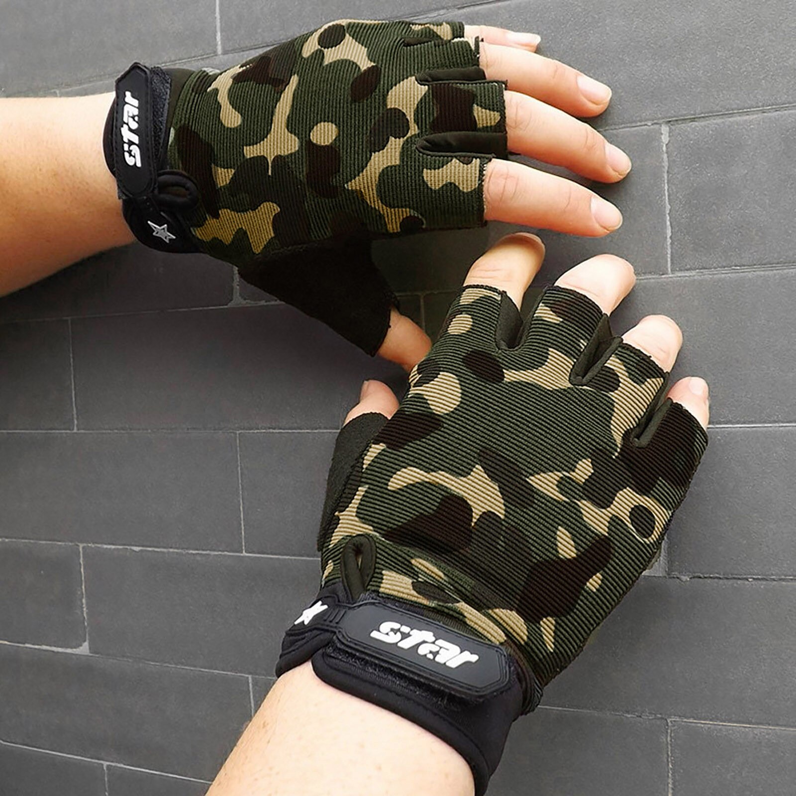 Gym Handschoenen Fitness Gewichtheffen Handschoenen Body Building Training Sport Oefening Sport Workout Handschoen Voor Mannen Vrouwen S/M/L/Xl/2XL: Camouflage / S