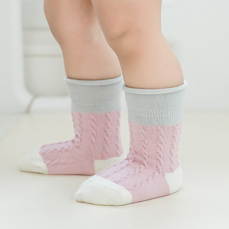 4 Pairs 0-5Y Baby Socks For Girls Boy Soft Breathable Thread Infant Short Socks Candy Color Non-slip Cotton Socks Boutique Boxed